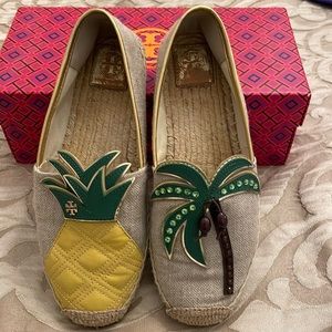 Tory Burch castaway flat espadrille linen